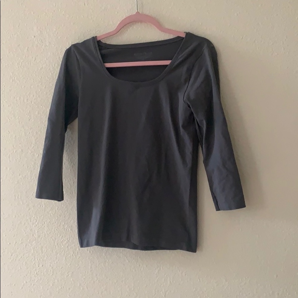 White House black market grey 3/4 sleeve shirt